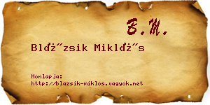 Blázsik Miklós névjegykártya