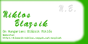 miklos blazsik business card